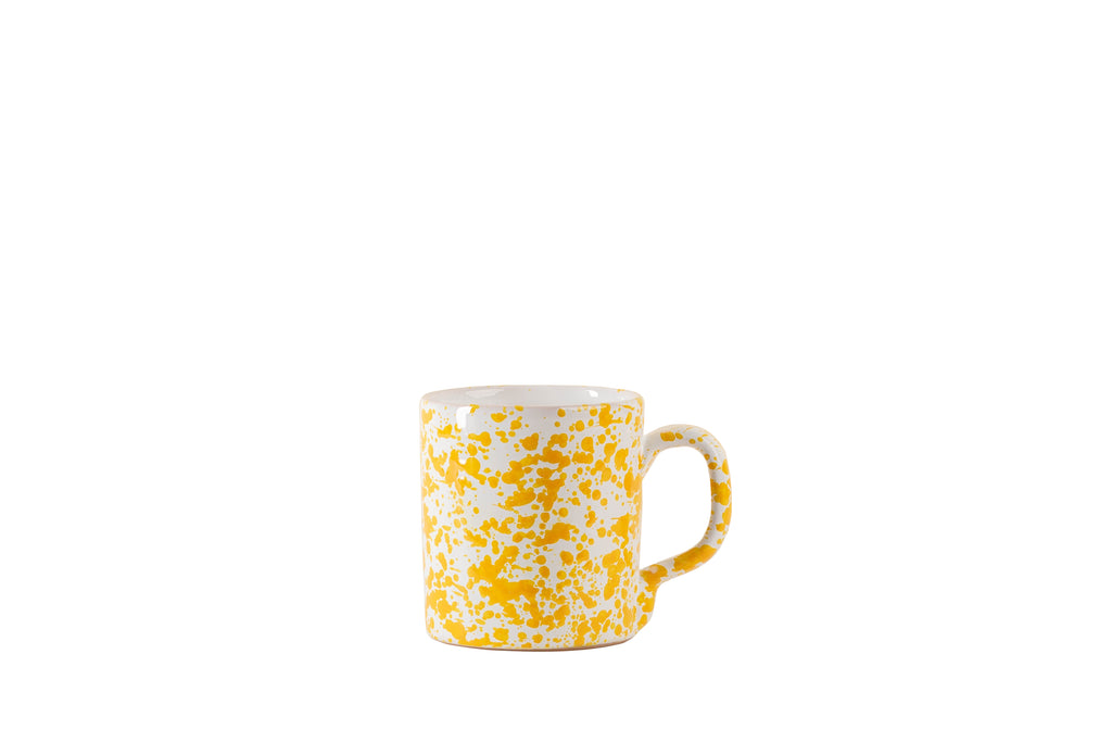 Taverna Speckled Mug, Yellow/White, Set of 4
