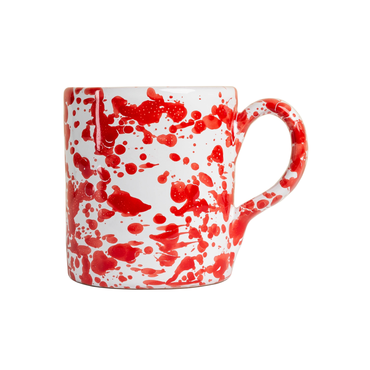 Taverna Speckled Mug, Red / White, Set of 4