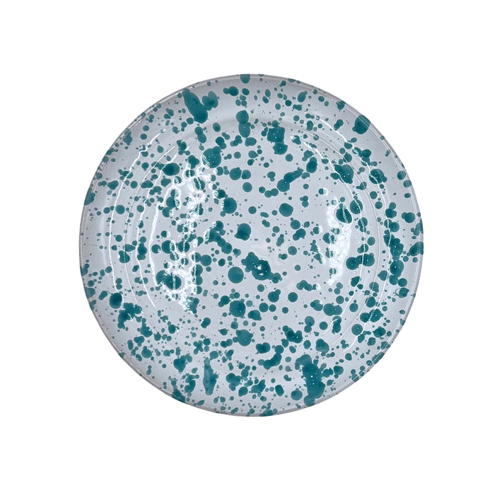 Taverna Speckled Dessert Plate, Turquoise/White, Set of 4