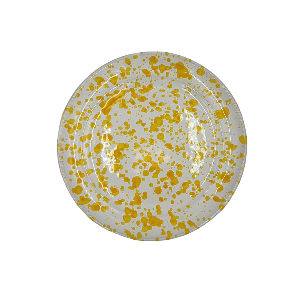 Taverna Speckled Dessert Plate, Yellow/White, Set of 4