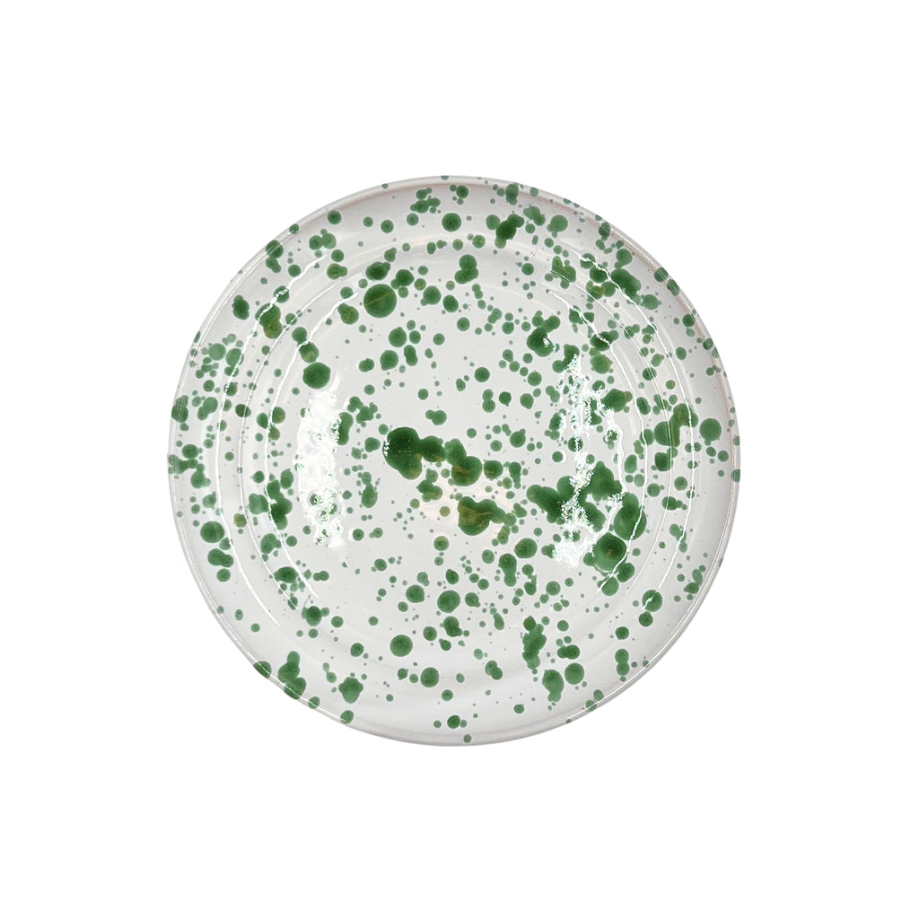 Taverna Speckled Dessert Plate, Green/White, Set of 4