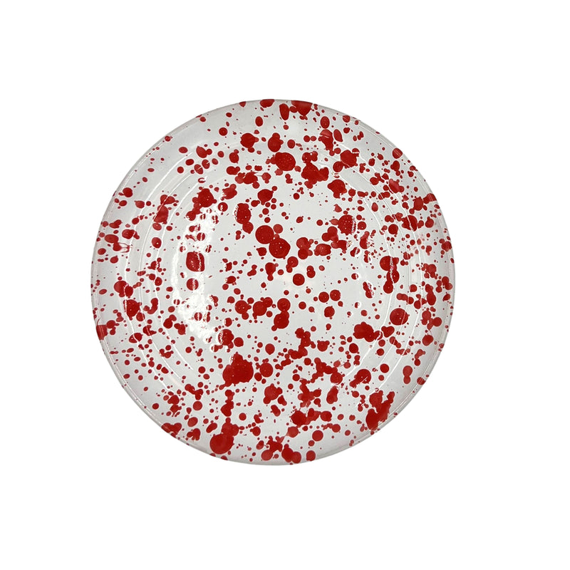 Taverna Speckled Dessert Plate, Red/White, Set of 4