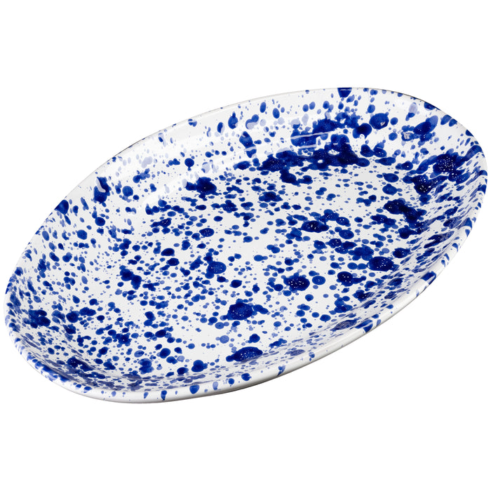 Taverna Speckled Oval Platter, Blue/White