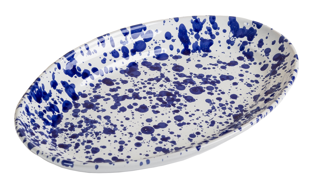 Taverna Speckled Oval Platter, Blue/White