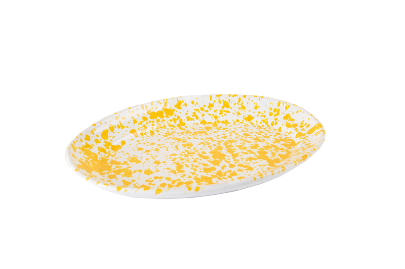 Taverna Speckled Oval Platter, Yellow/White