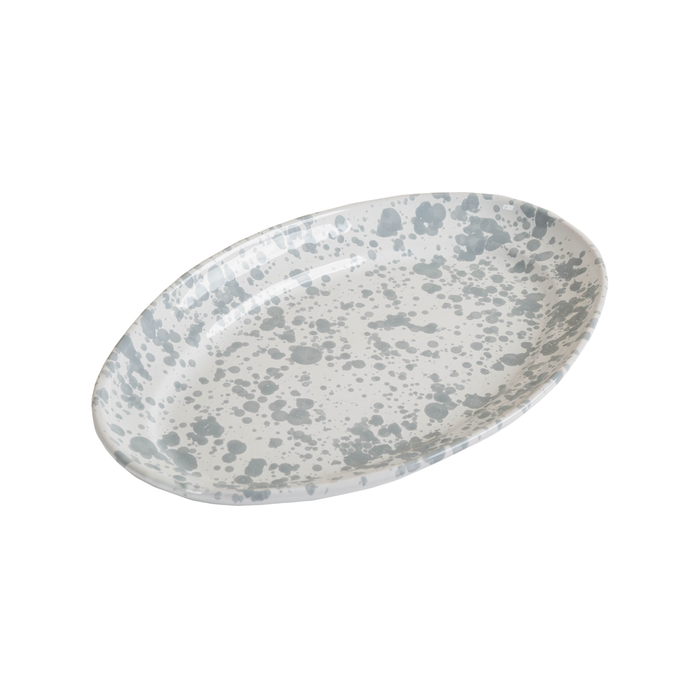Taverna Speckled Oval Platter, Gray/White