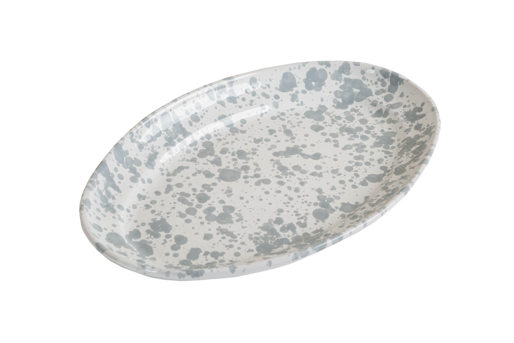 Taverna Speckled Oval Platter, Gray/White