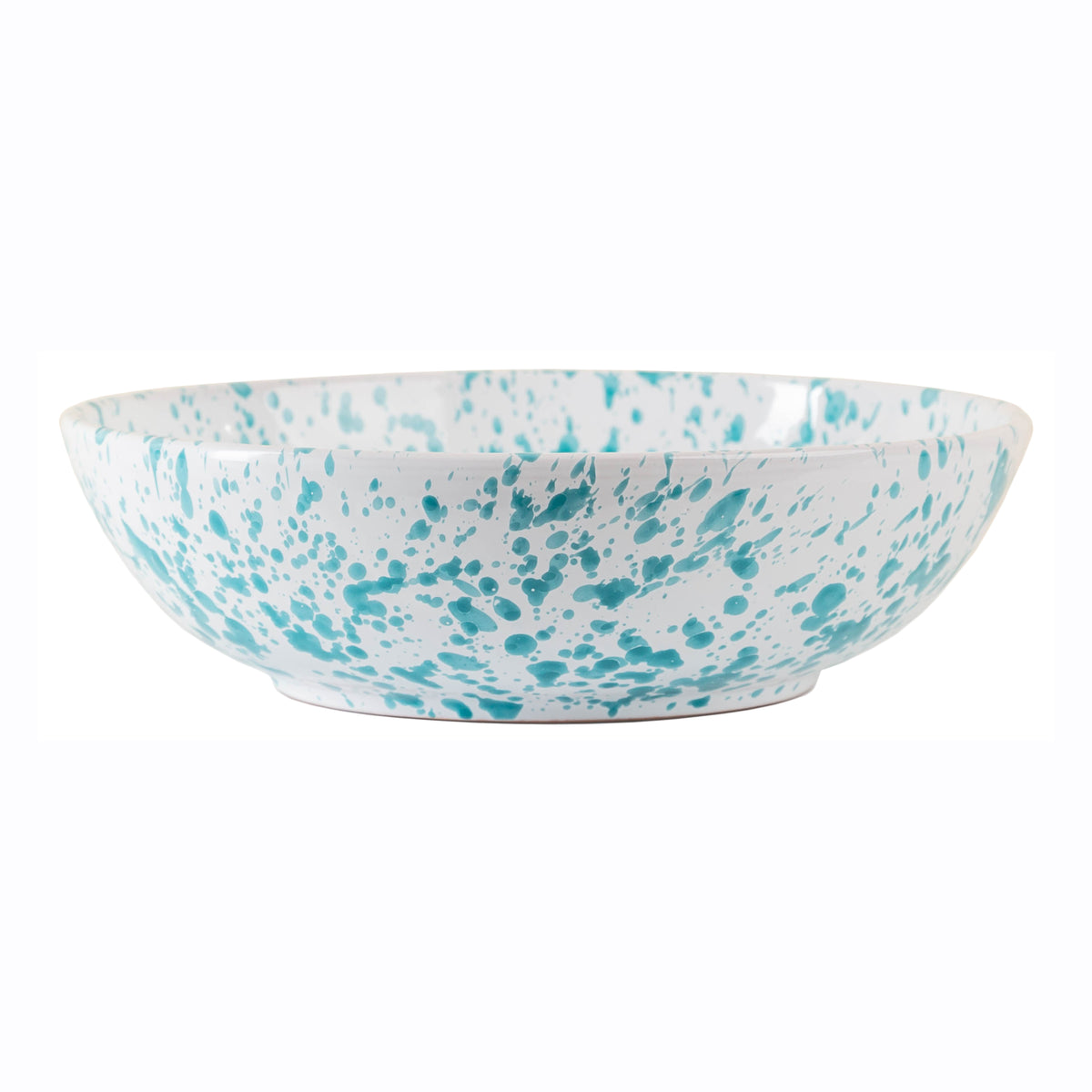 Taverna Speckled Serving Bowl, Turquoise/White