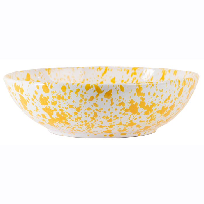 Taverna Speckled Serving Bowl, Yellow/White