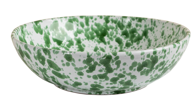 Taverna Speckled Serving Bowl, Green/White