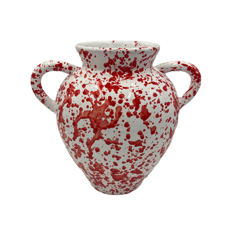 Taverna Speckled Two Handled Jug, Red/White