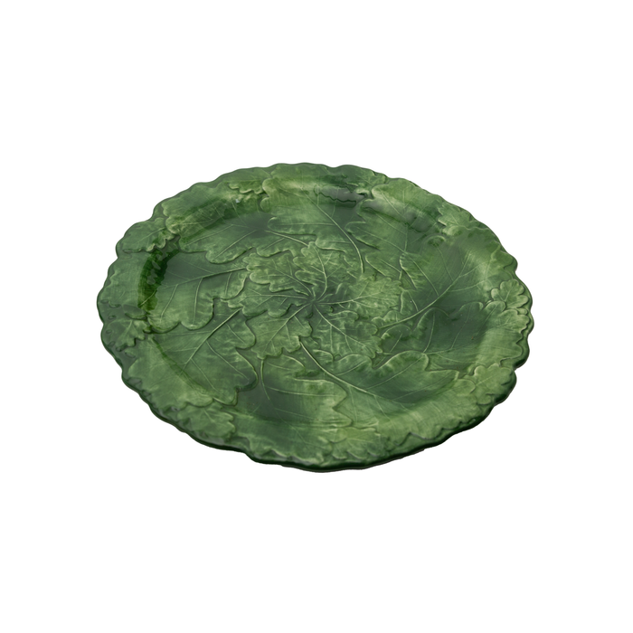 Compagnia Dinner Plate, Green Oak Leaves, Set of 4