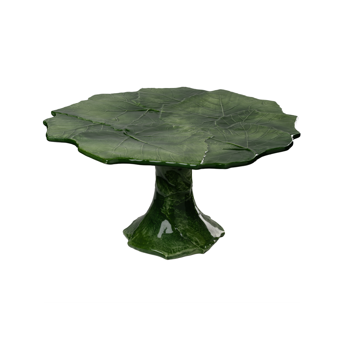 Compagnia Green Cake Plate, Large