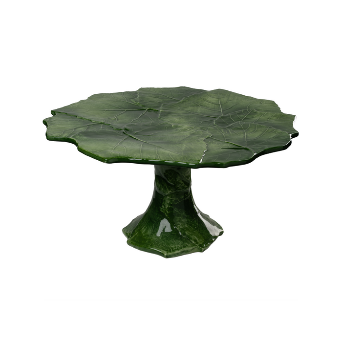 Compagnia Green Cake Plate, Large