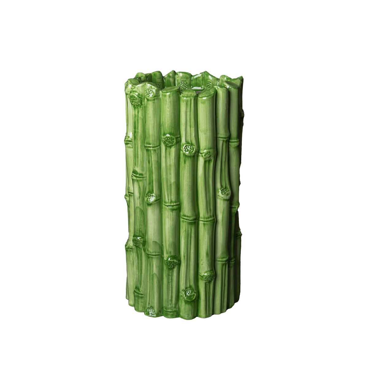 Bamboo All Around Vase, Medium, Green