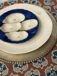 Gold Rim Dinner Plate with Crown, Set of 4