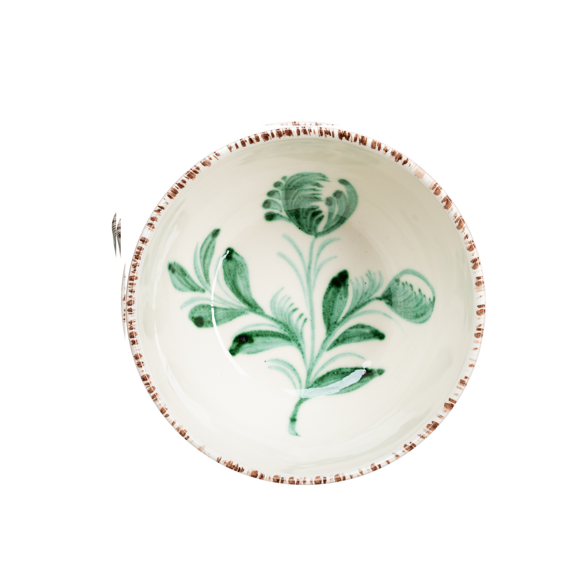 Casa Nuno Bowl, Green Waves & Flowers, Set of 2