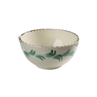 Casa Nuno Bowl, Green with 3 Flowers, Set of 2