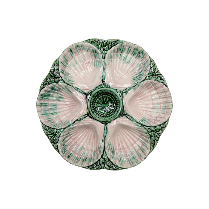 NOLA Oyster Plate, Pink & Green, Set of 2