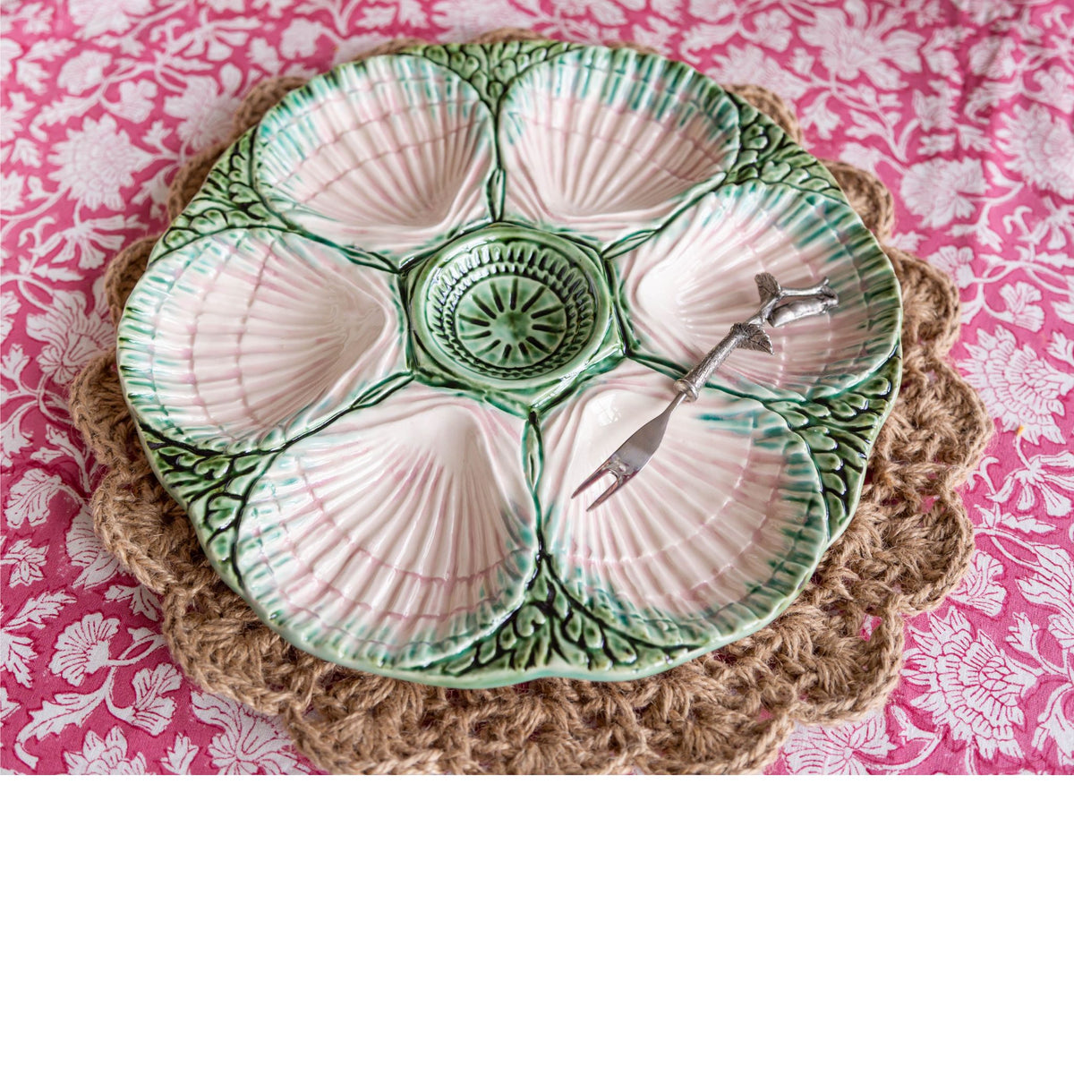 Cotswolds Jute Placemat, With Natural Scalloped Edge, Set of 4