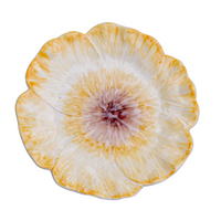 Elisabetta Flower Dinner Plate, Yellow, Set of 2
