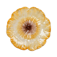 Elisabetta Flower Dinner Plate, Yellow, Set of 2