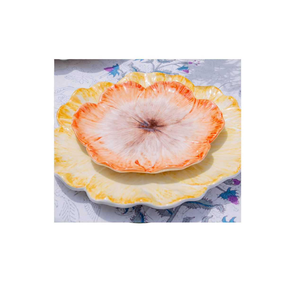 Flower Dinner Plate, Yellow