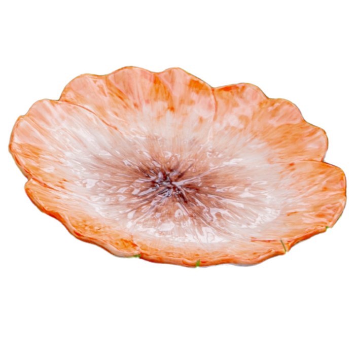 Elisabetta Flower Dinner Plate, Orange, Set of 2