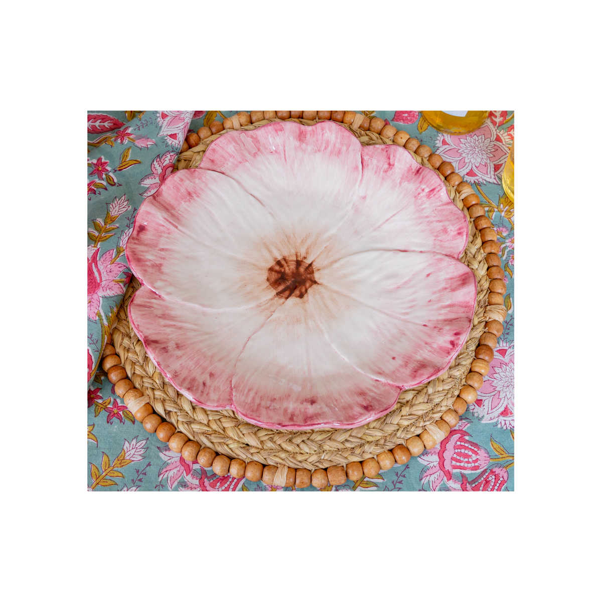 Flower Dinner Plate, Pink
