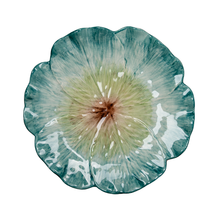 Elisabetta Flower Dinner Plate, Green, Set of 2