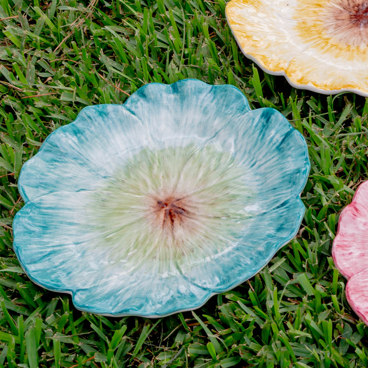 Elisabetta Flower Dinner Plate, Blue, Set of 2