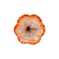 Elisabetta Flower Dessert Plate, Orange, Set of 2