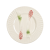 Asparagus Plate, White w/ Green and Pink Details, Set of 2