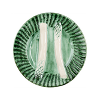 Asparagus Plate, Green w/ White, Set of 2