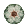 NOLA Oyster Plate, Green, Brown & Cream, Set of 2