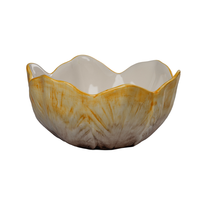 Elisabetta Flower Cereal Bowl, Yellow, Set of 2