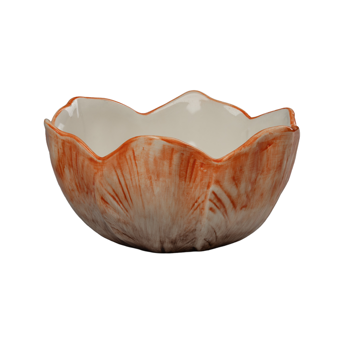 Elisabetta Flower Cereal Bowl, Orange, Set of 2