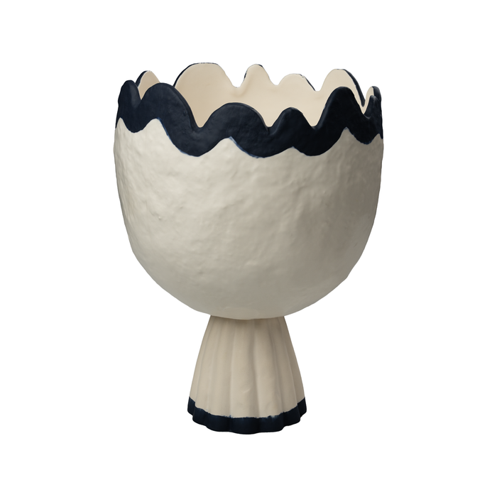Rickrack Small Cachepot, Blue & White