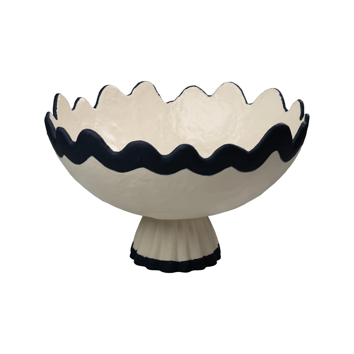 Rickrack Footed Bowl, Blue & White