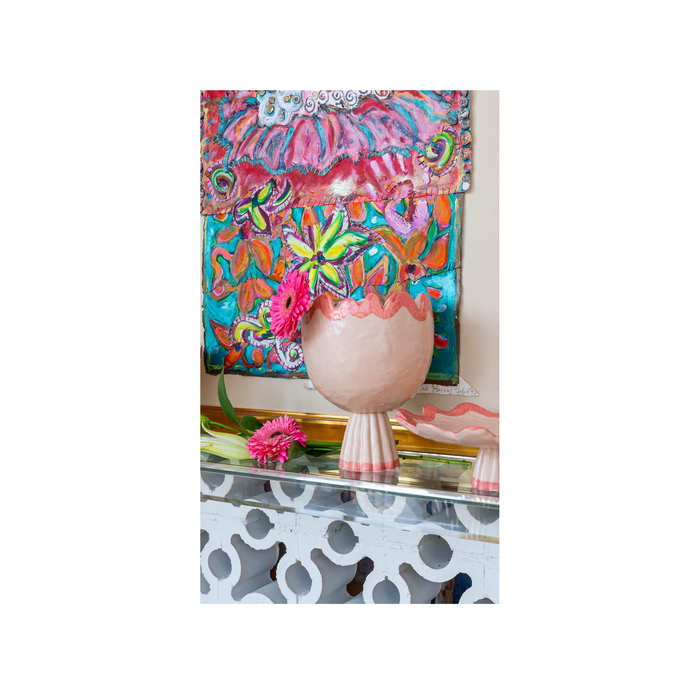 Rickrack Small Cachepot, Pink & Red