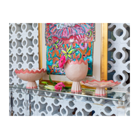 Rickrack Cake Plate, Pink & Red