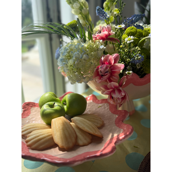Rickrack Cake Plate, Pink & Red