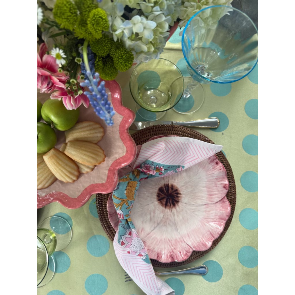 Rickrack Cake Plate, Pink & Red