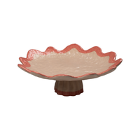 Rickrack Cake Plate, Pink & Red