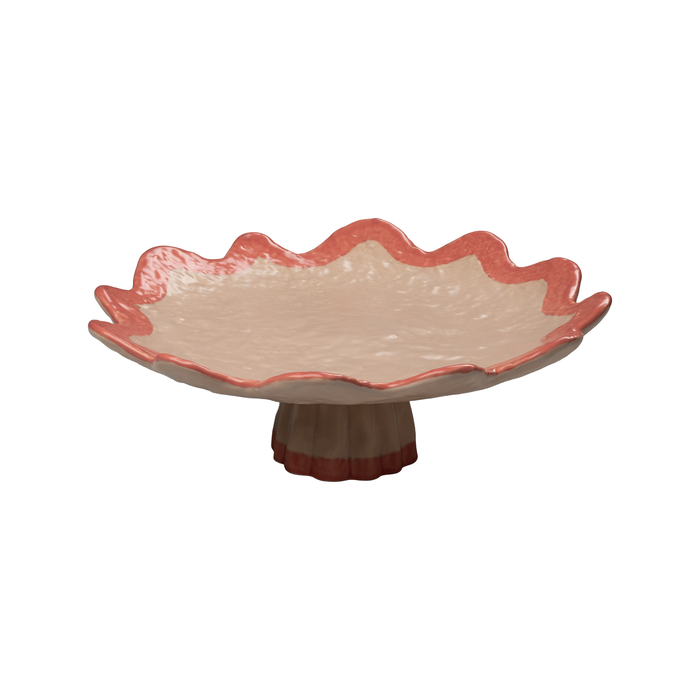Rickrack Cake Plate, Pink & Red