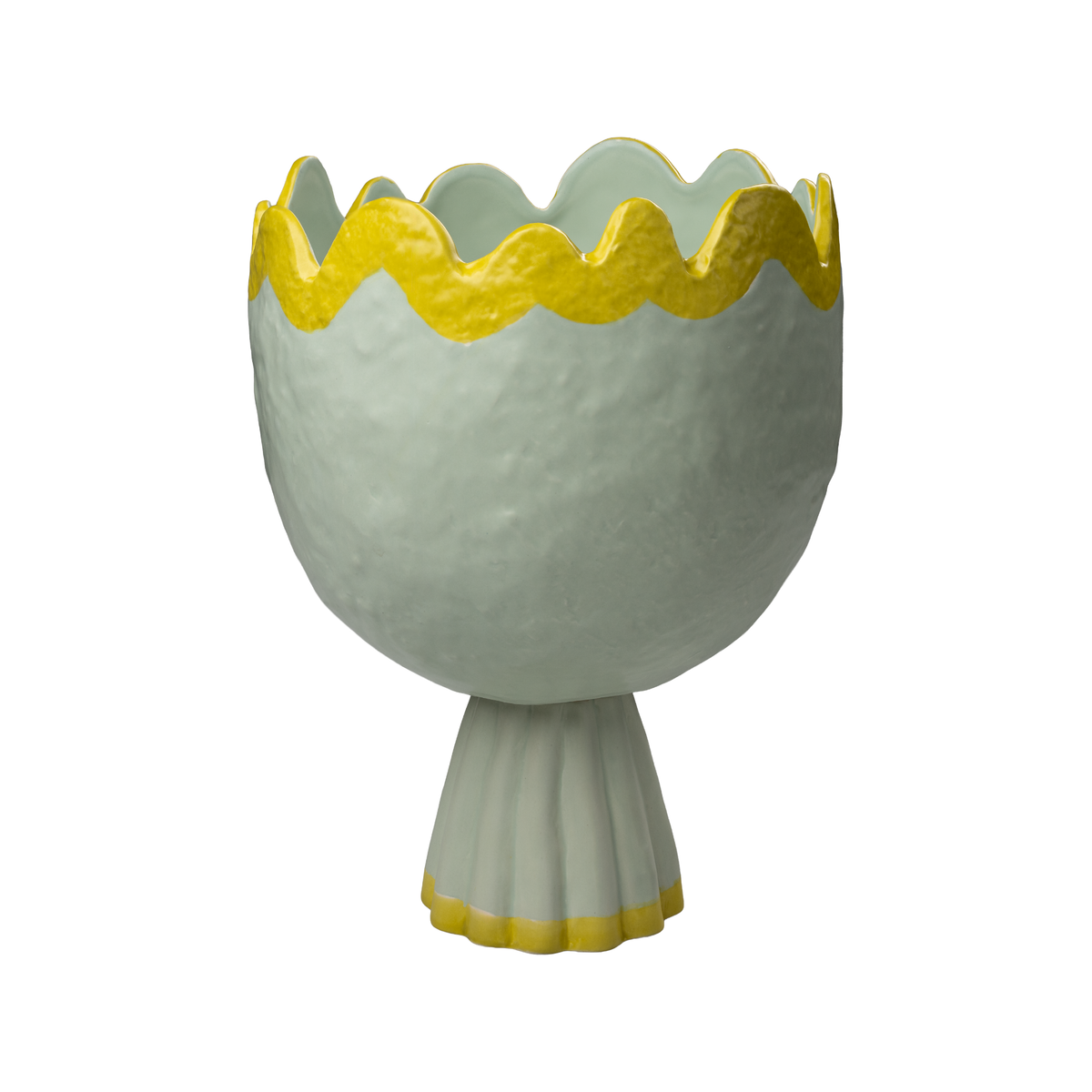 Rickrack Small Cachepot, Jade & Yellow