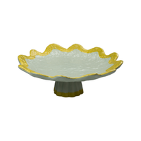 Rickrack Cake Plate, Jade & Yellow