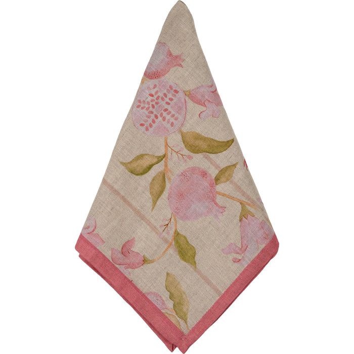 Pomegranate Pink & Green Napkin, Set of 8