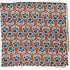 Cinnamon Brown w/ Blue Flowers Tablecloth with Floral Lace Edge