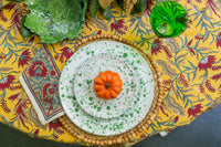 Taverna Speckled Dinner Plate, Green/White